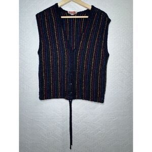 Vintage Mondi Sweater Vest Womens Size 36 (Germany) Multi Color‎ Knit Sleeveless